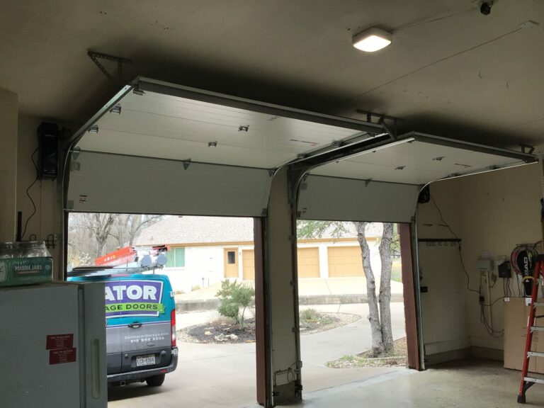 Two Garage Doors Open during Garage Door Opener Repair - Garage Door Opener Austin - Gator Garage Doors